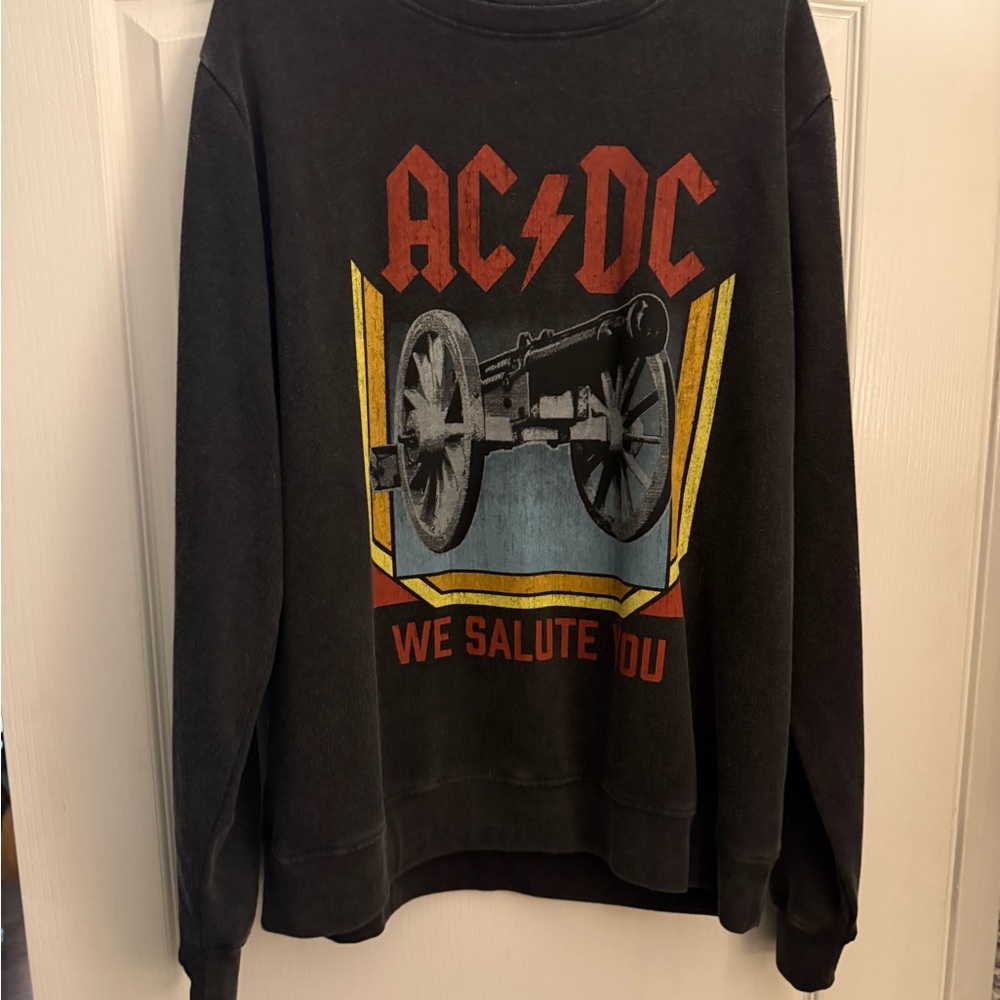 AC/DC Black and Red Graphic Crewneck Sweater